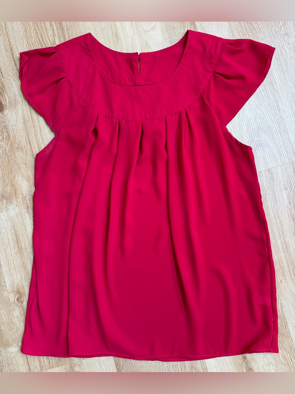 Papermoon Flutter Sleeve Blouse Red Top XL